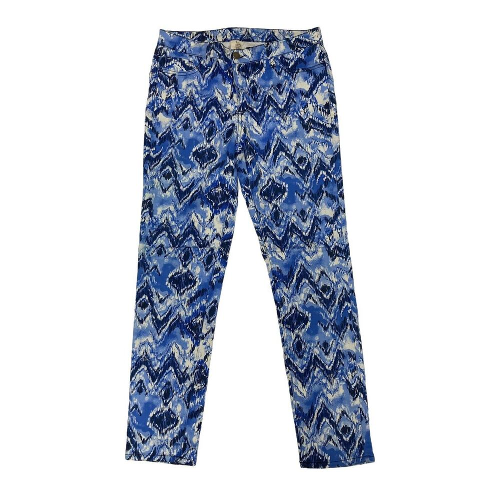 Francesca’s Collection Ikat Blue White Skinny Pants Size 29 Style FR001T2